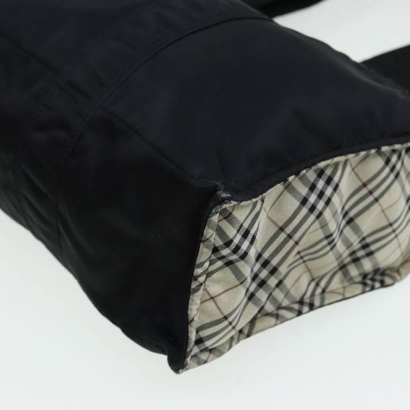 BURBERRY Nova Check Blue Label Hand Bag Nylon Black Beige Auth hk1390 - Picture 14 of 16
